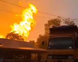 Update: Ledakan Pipa Gas PT TGI di Inhil 10 Orang Terluka