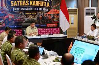 Presiden Prabowo Pantau Penanganan Karhutla Jambi-Lampung, Apresiasi Kerja Keras Petugas di Lapangan