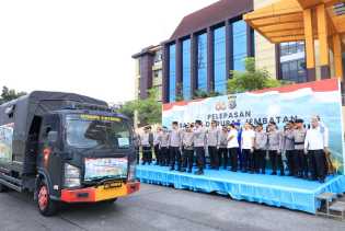 Kapolda Riau Lepas 250 Personel Satgas Bangun Jembatan Merah Putih Presisi