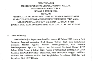 Menpanrb Terbitkan Aturan WFA bagi ASN pada Libur Nyepi dan Idulfitri