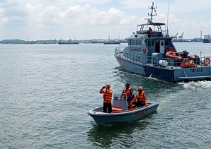 ABK Terjatuh dari Kapal Pompong di Perairan Selat Rupat Dumai, Tim SAR Gabungan Lakukan Pencarian