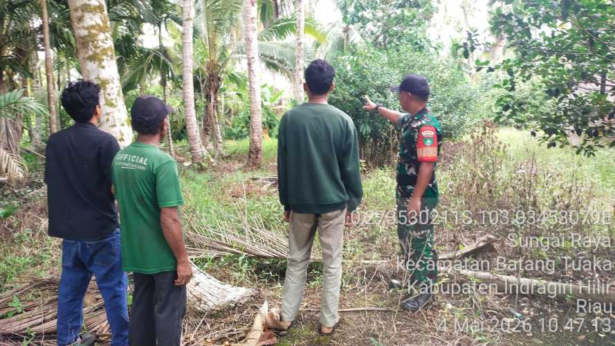 Babinsa Sungai Raya Perkuat Tapal Batas Wilayah Lewat Patroli dan Sosialisasi Karhutla