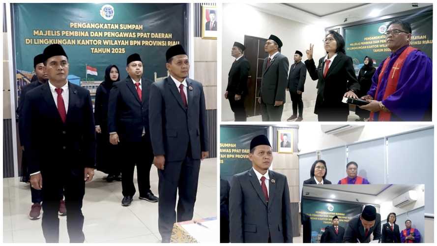 Kantor Pertanahan Indragiri Hilir Ikuti Pengangkatan Sumpah Majelis Pembina dan Pengawas PPAT Daerah Secara Daring