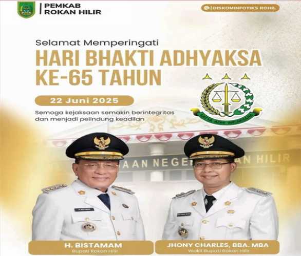 Pemkab Rohil Ucapkan Selamat Hari Bhakti Adhyaksa ke-65