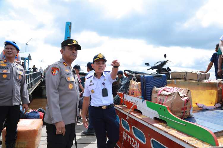 Kapolres Inhil Pantau Pos Pengamanan dan Armada Angkutan Perairan