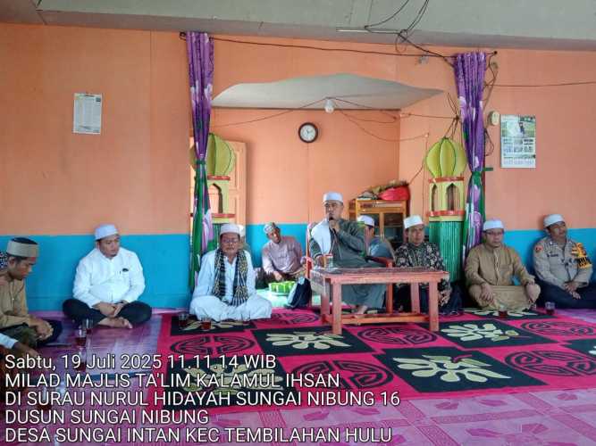 Kepala Desa Sungai Intan Hadiri Milad Majelis Taklim Kalamul Ihsan, Ajak Tingkatkan Syiar Islam