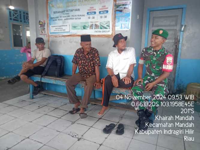 Babinsa Mandah Laksakan Binter di Pelabuhan Sembuang