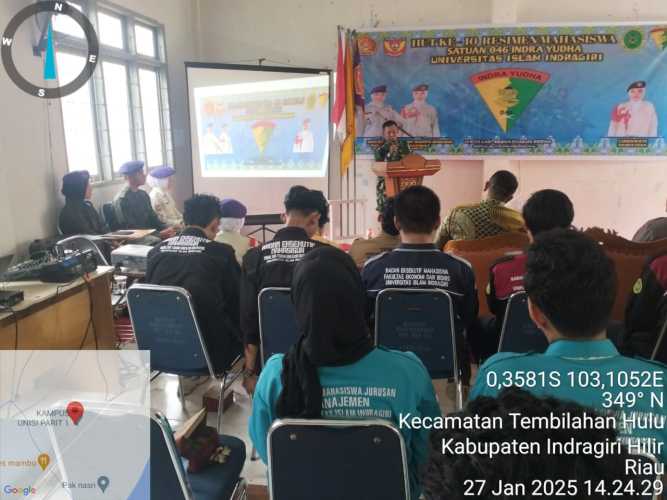 Di HUT Ke -10 Menwa Sat Indra Yudha, Danramil Memberikan Motivasi Kepada Mahasiswa