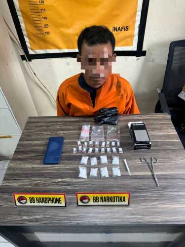 Satres Narkoba Polres Inhil Ungkap Peredaran Sabu di Kempas, Seorang Pria Diamankan dengan Barang Bukti 27,49 Gram