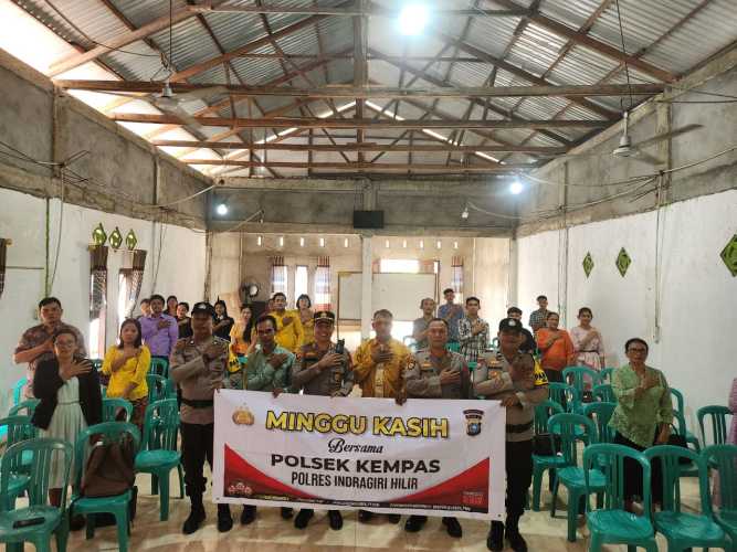 Pesan Kapolsek Kempas melalui Minggu Kasih, Terima Kasih Sukseskan Pemilu 2024.