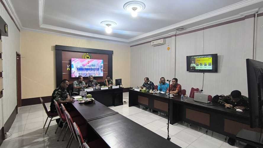 Kasdim Inhil Pimpin Rapat Koordinasi TMMD ke-123 Tahun Anggaran 2025 Secara Virtual