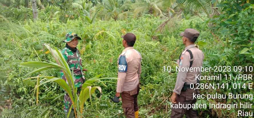 Babinsa Bangun Harjo Lakukan Pengawasan Karhutlah Secara Berkala