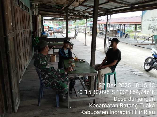 Babinsa Junjangan Laksanakan Himbauan Kewaspadaan Bencana Wilayah