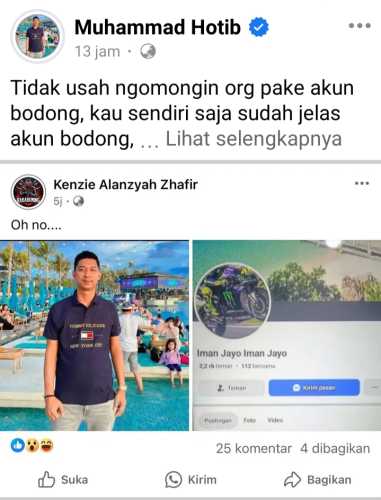 Bantah Tidak Memiliki Akun Facebook Iman Jayo Iman Jayo Itu Bukan Akun Resmi Muhammad Hotib Yang Fitnah Akan Saya Laporkan