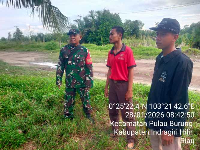 Babinsa Pulau Burung Laksanakan Dukops Jaga Tapal Batas Wilayah