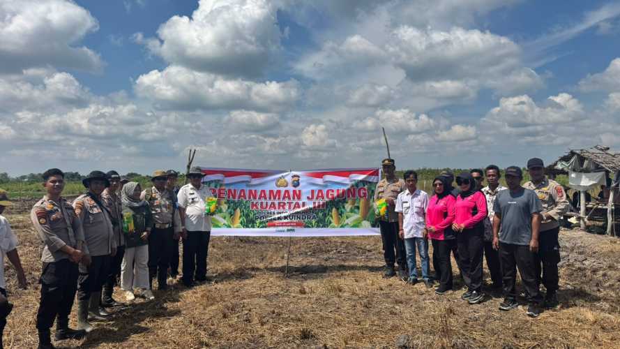 Polsek Kuindra Bersama Pemdes Gerakkan Swasembada Pangan dengan Penanaman Jagung Pipil