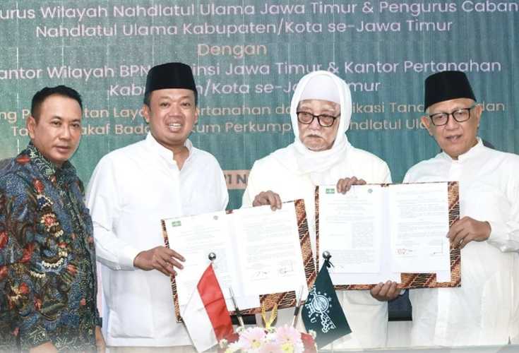 Kerja Sama Kanwil BPN Provinsi dan Kantah se-Jawa Timur dengan PWNU, Menteri Nusron: Untuk Percepatan Sertipikasi Tanah Milik NU