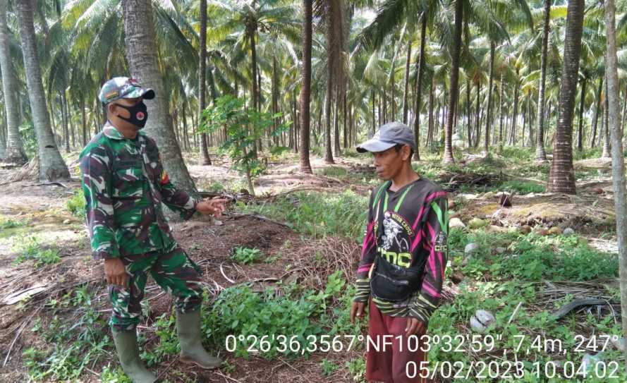 Babinsa Melaksanakan Pengawasan Karhutlah