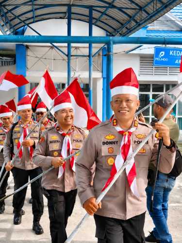 Kapolres Inhil Gelar Apel Pergeseran 150 Personel  Menuju Kuala Selat dalam rangka Ekspedisi Merah Putih Presisi