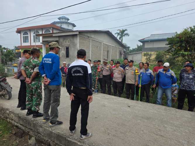 Camat Pelangiran Pimpin Korve Massal, Perkuat Sinergi dan Antisipasi Bencana Hidrometeorologi