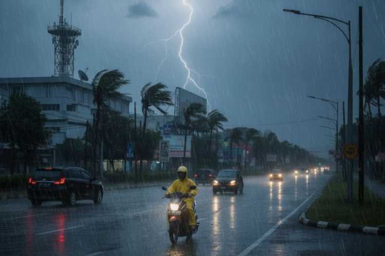 BMKG Terbitkan Peringatan Dini: Waspada Hujan Lebat dan Angin Kencang di Riau Malam Ini
