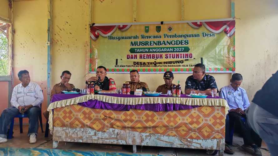 Babinsa Teluk Nibung Berperan Aktif dalam Musrenbangdes Tahun Anggaran 2027 dan Rembuk Stunting