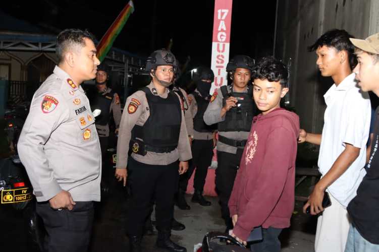Tim Raga Polres Indragiri Hilir Gelar Patroli Antisipasi Premanisme dan Geng Motor