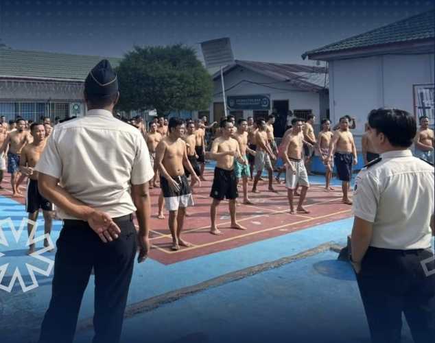 Jaga Kebugaran dan Disiplin, WBP Lapas Tembilahan Rutin Ikuti Senam Pagi