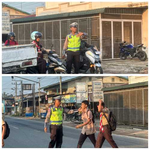 Sat Lantas Polres Batu Bara Gelar Pengaturan Lalu Lintas di Sejumlah Titik Strategis, Wujudkan Kamseltibcarlantas Kondusif