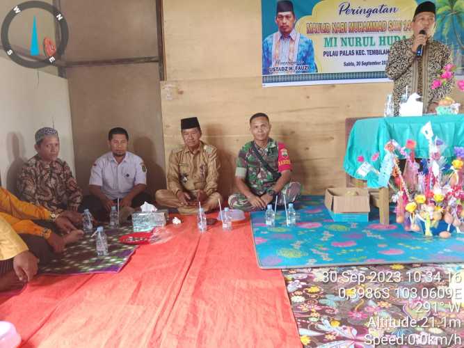 Serda Ronal Manalu dampingi Camat Tembilahan Hulu Hadiri Maulid Nabi