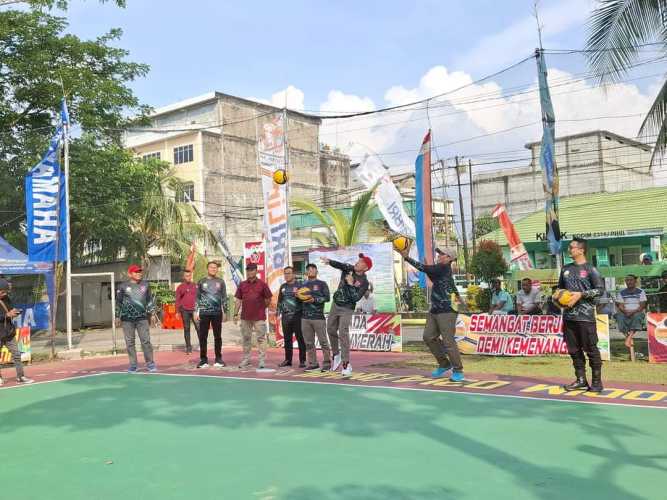 Meriahkan HUT ke-79 TNI, Open Turnamen Volleyball Dandim 0314/Inhil cup ke- 6 Resmi Dibuka