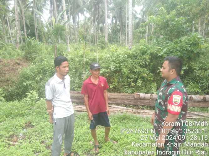 Babinsa Mandah Tetapkan Koordinat Wilayah Rawan Karhutlah