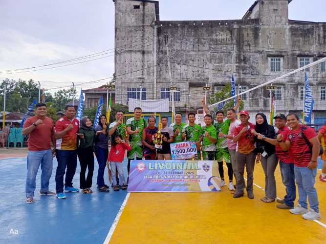 Inhil Jaya Raih Podium Pada Penutupan Liga Voli Indragiri Hilir