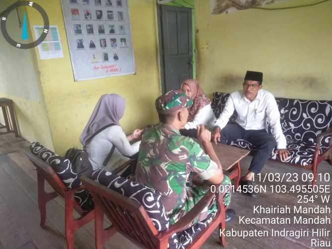 Babinsa Berkunjung ke Majelis Guru  MTsN 03 Bahas Kamtibmas