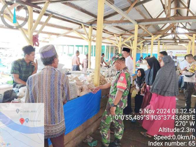 Agar Penyelenggaraan Pilkada Kondusif dan Aman, Babinsa Belaras Jaga Ketertiban Umum