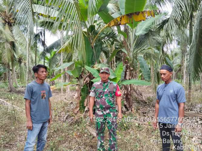 Patroli Tapal Batas Rutin Babinsa Koramil 12/Batang Tuaka Cegah Karhutla