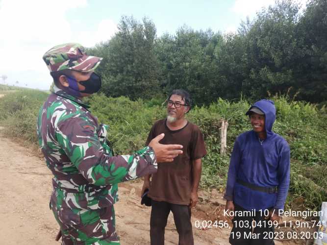 Jelang Ramadhan,Babinsa Perketat  Pengawasan Karhutlah Terpadu