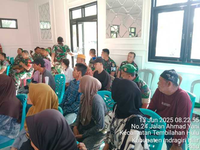 Babinsa Koramil 12/Batang Tuaka Ikut Serta dalam Kegiatan Donor Darah dan Bakti Sosial HUT Kodam Bukit Barisan Ke-75