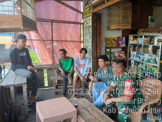 Koramil 11/PBR Lakukan Komunikasi Sosial dan Pembinaan UMKM di Desa Pulau Burung