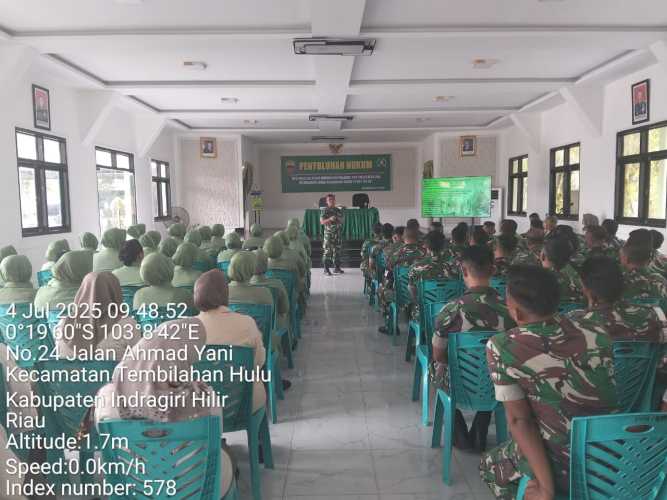 Personil Koramil 01/Tembilahan Ikuti Penyuluhan Hukum dari Kumdam I/Bukit Barisan