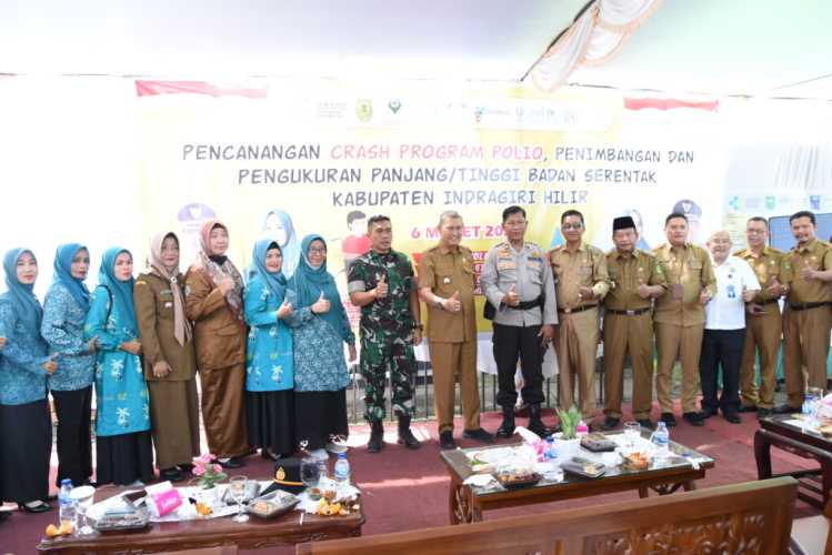 Sukseskan Cegah Penyakit Polio Dengan Pencanangan Crash Program Polio Penimbangan dan Pengukuran Panjang/Tinggi serentak Kabupaten Indragiri Hilir.