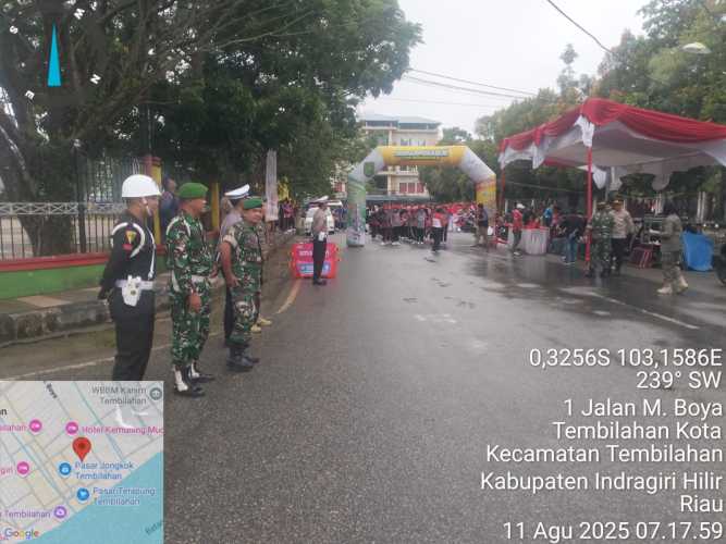 Babinsa Serda Adri Candra Kawal Sukses Pengamanan Tri Lomba Juang HUT RI ke-80 di Inhil