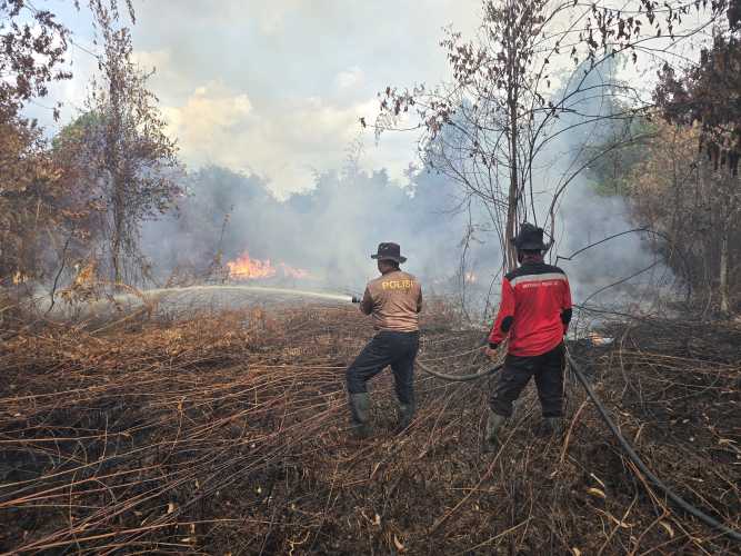 Polsek Bengkalis 14 Hari Padamkan Karhutla
