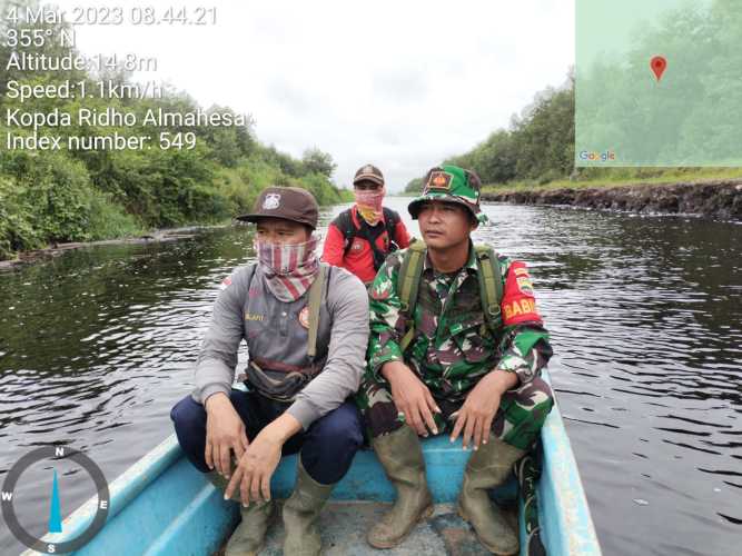 Babinsa Memastikan di Lahan Konsesi Tidak Ada Aktifitas Membakar