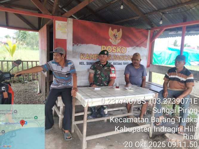 Babinsa Koramil 12/Batang Tuaka Ajak Warga Sungai Piring Jaga Kerukunan Antar Suku