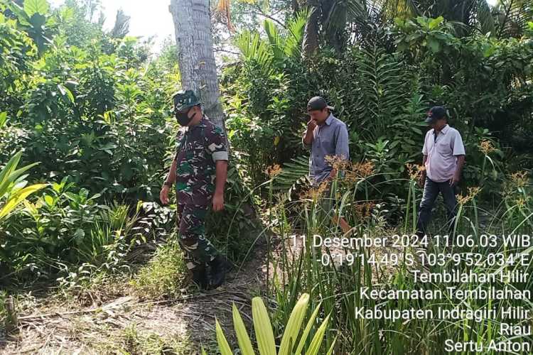 TNI-Masyarakat Gelar Patroli Karhutlah di Tembilahan Hilir