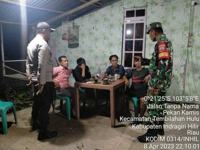 Babinsa Sialang Bersama Babinkamtibmas dan Aparat Sesa Lakukan Cipkon