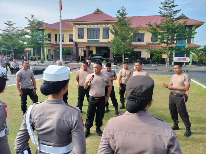 Sat Samapta Polres Batu Bara Laksanakan Apel Pagi dan Latihan Simulasi Unjuk Rasa
