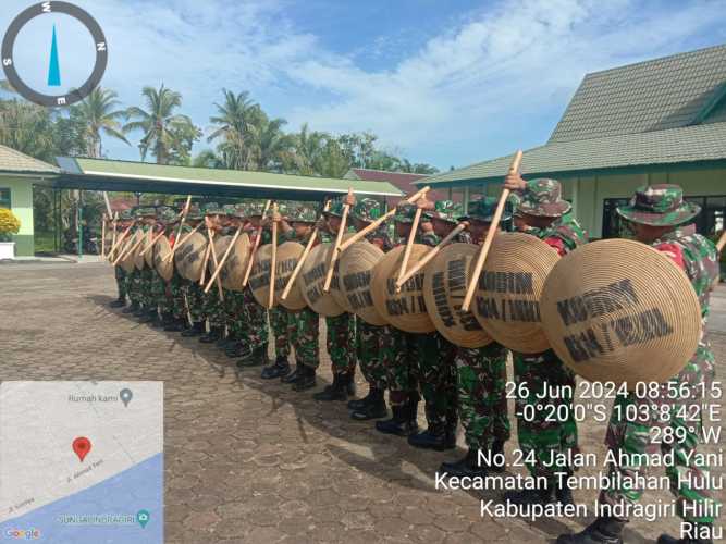 Persiapkan Pengamanan Pilkada Serentak, Babinsa Koramil 01/Tembilahan Ikuti Latihan PHH