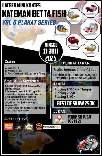 Kateman Betta  Fish Volume 5 Gelar Latber  Mini Kontes dengan Hadiah Utama  Plakat Series